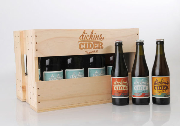 Dickins Cider by Maxine Allen #bottle #packaging #drink #cider #wood #student
