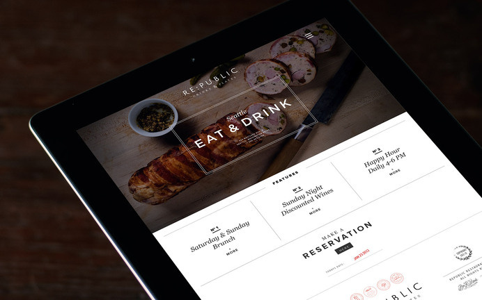 Re:public Restaurant & Bar « Superbig Creative #branding #ipad #responsive #menu #food #tablet #website #grid #clean #restaurant #identity #layout #typography