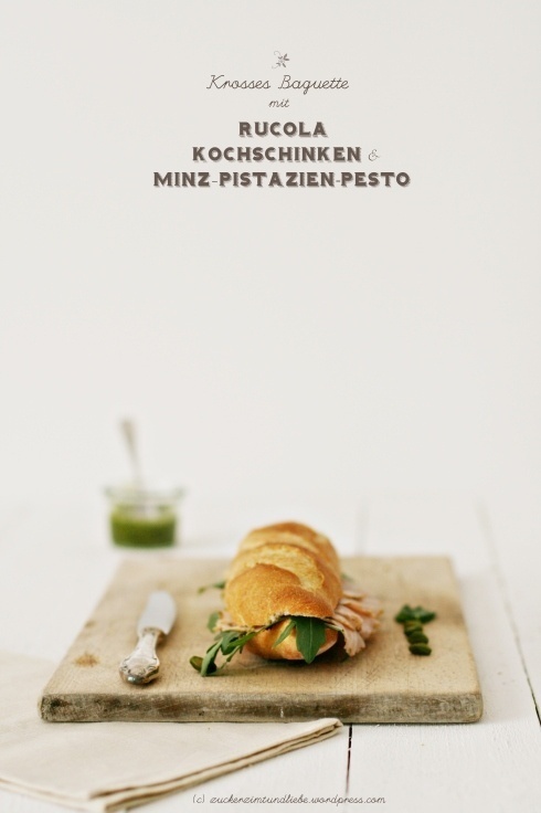 ham mint pistachio pestO and arugula baguette #ham #hank #food #yum #photography