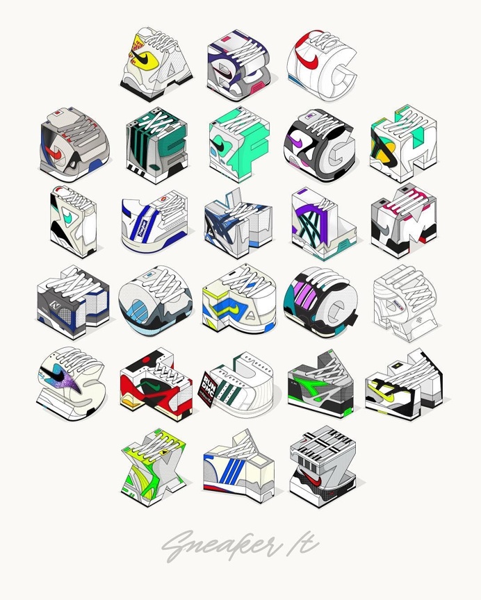 Artist Creates Sneaker Alphabet Using Timeless Models Typography kicks