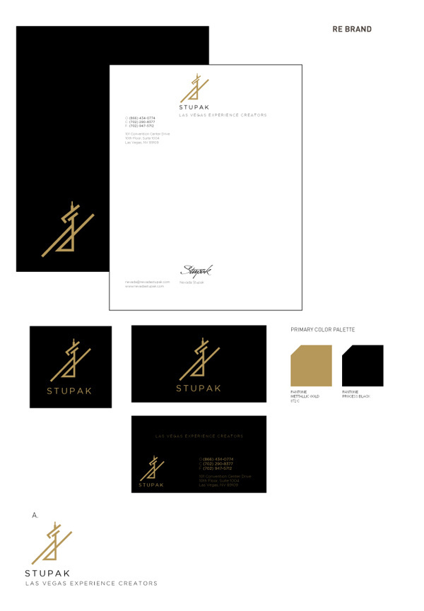 Stupak Hospitality Management Group #sexy #las #branding #black #clean #advertising #gold #logo #vegas