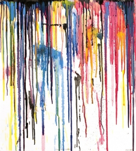 Think Fast Hippie #think #drips #monotype #adno #printmaking #mike #colorful #hippie #fast