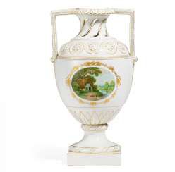 Vase with an idyllic landscape. KPM-Berlin. #Sets #Teasets #Porcelainsets #Antiqueplates #Plates #Wallplates #Figures #Porcelainfigurines #porcelain