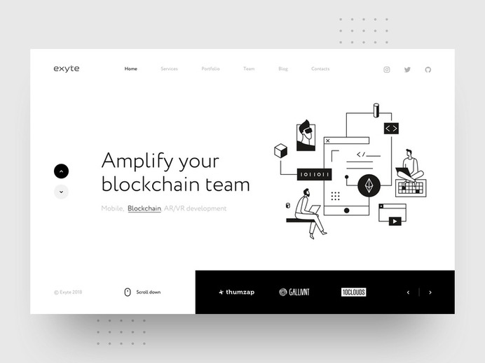 Exyte – Hero block by Anton Avilov