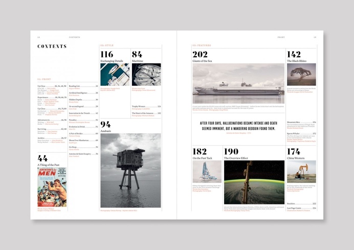 magazine spreads, magazine layouts
