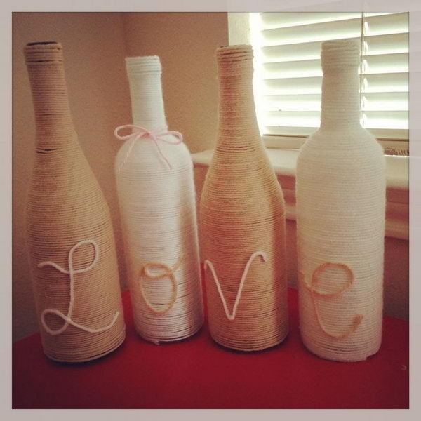 Homemade Wine Bottle Crafts #diy #craft #wine #bottle