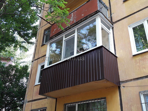 Sheathing balcony outside. Krivoy Rog. Price.