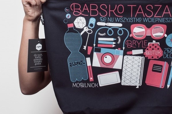babsko tasza modro 3 #bag #print #graphic #typography
