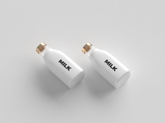 Free Two small Bottles Mockup