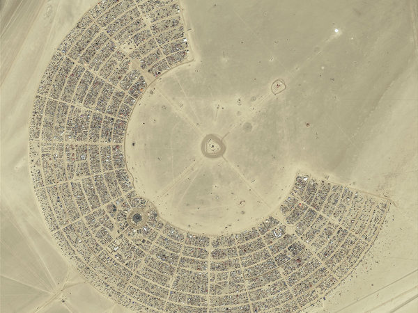 Aerial photograph of Burning Man - Black Rock City #photo #burning #man #aerial