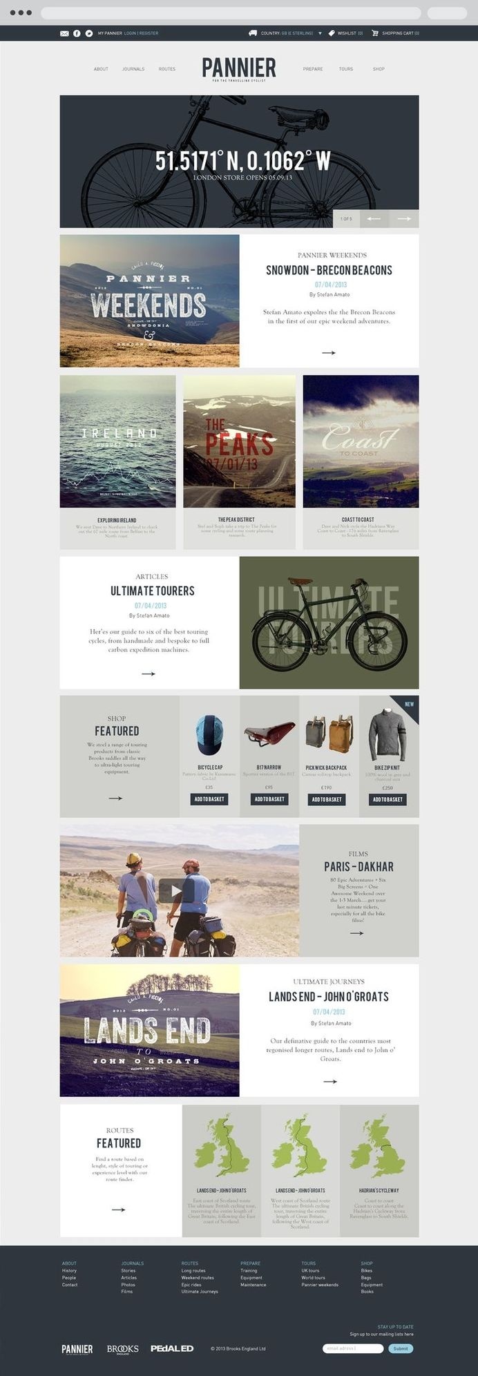 Pannier, A cycle touring website designed by http://www.p53.co.uk #touring #cycle #design #graphic #brand #cycling #web