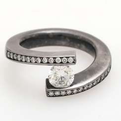 Platinum ring with diamonds,