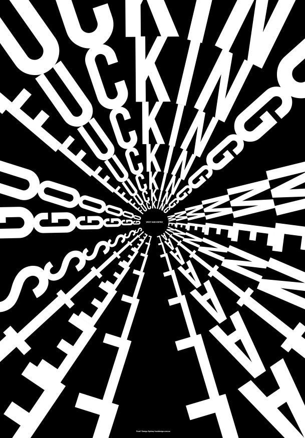 Soccer chant poster for 'glory glory' exhibition London. Frost design #dd