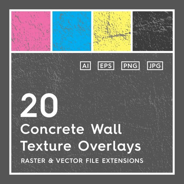 20 Concrete Wall Vector Texture Overlays #concretewall #concrete #concretetextures #concretevector #vectorconcrete #vectortextures