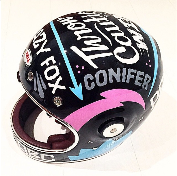 Painted Type on helmet #typepography