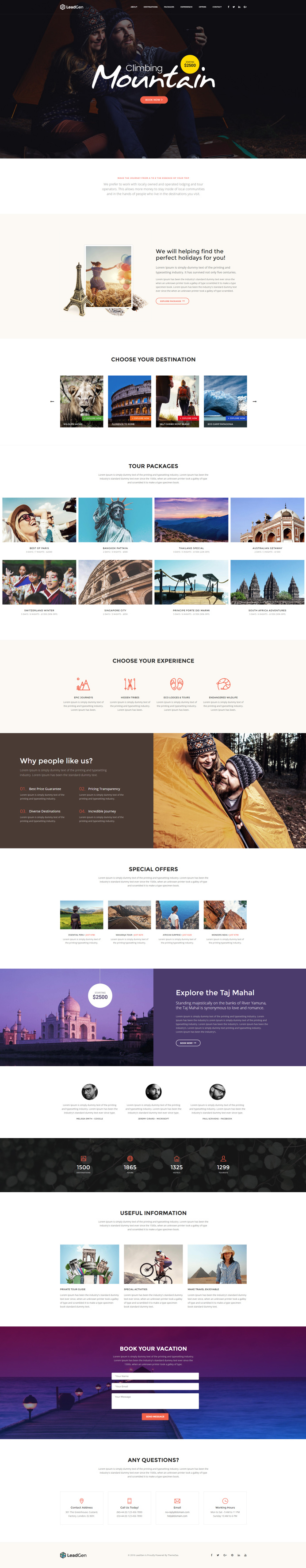 LeadGen Marketing Landing Page - Travel Agency, buy - https://goo.gl/KD0bMP