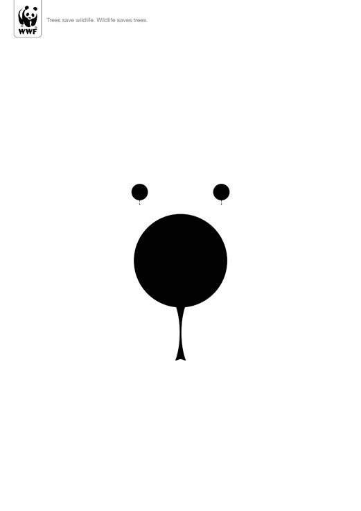 Minimalist Posters For WWF: Wildlife And The Environment Are Intertwined DesignTAXI.com #design #graphic #posters #wwf #bear #animal #trees
