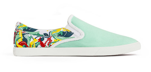 Received a professional snap of a shoe sample I designed for Bucketfeet, it #pattern #shoes #plants #tropical #michael #arnold #bucketfeet #illustration #summer #style #footwear