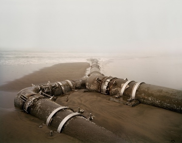 Main #water #drain #brown #sand #pipe #beach