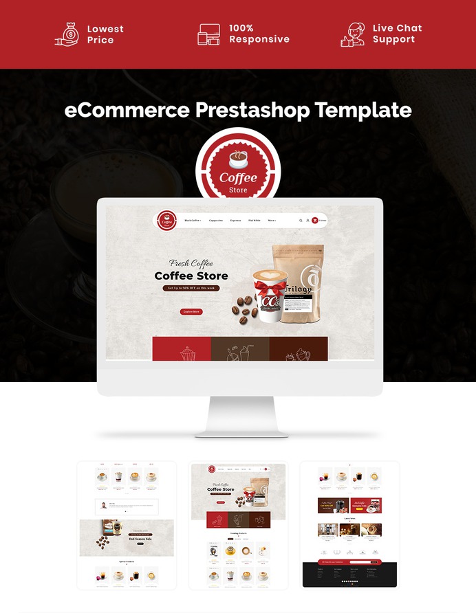 #Coffee & #Drinks Store - #Prestashop #Responsive #Theme | #TemplateTrip #eCommerce #Website #Template