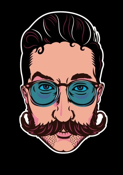 Justin Poulter #illustration #character #november #moustache