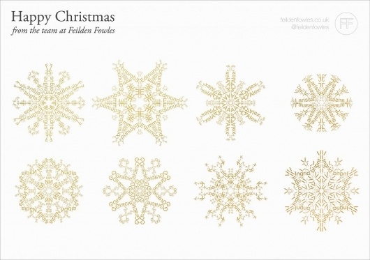 happy christmas from the team at Feilden Fowles : Keir Alexander #card #feilden #graphic #christmas #snowflake #gold #keir #xmas #fowles #greetings