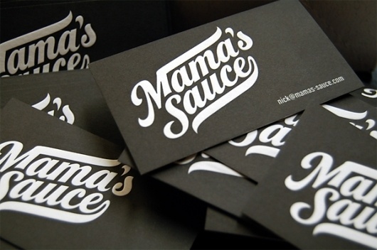 Mama's Sauce Business Cards - FPO: For Print Only #sauce #letterpress #mamas #identity #french #paper