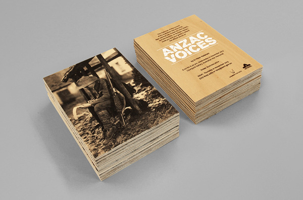 ANZAC Voices #wood #invitation