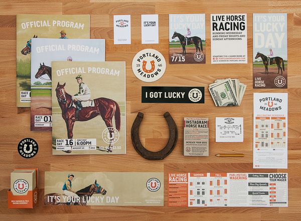 Portland Meadows: Brand ID, Collateral #id #letterhead #horse #shoe