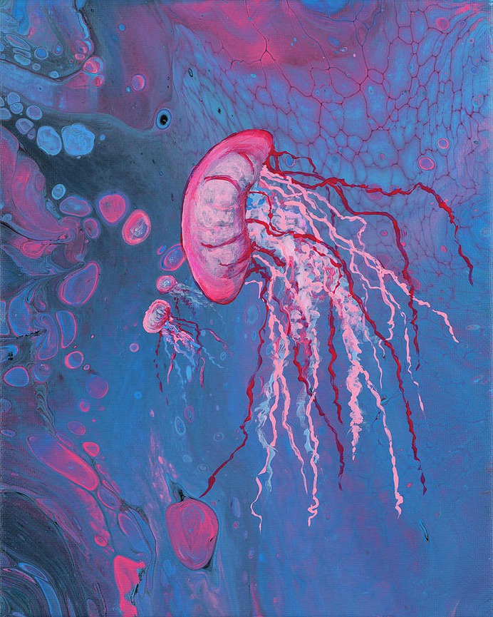 easy jellyfish painting & jellyfish paint by numbers #painting