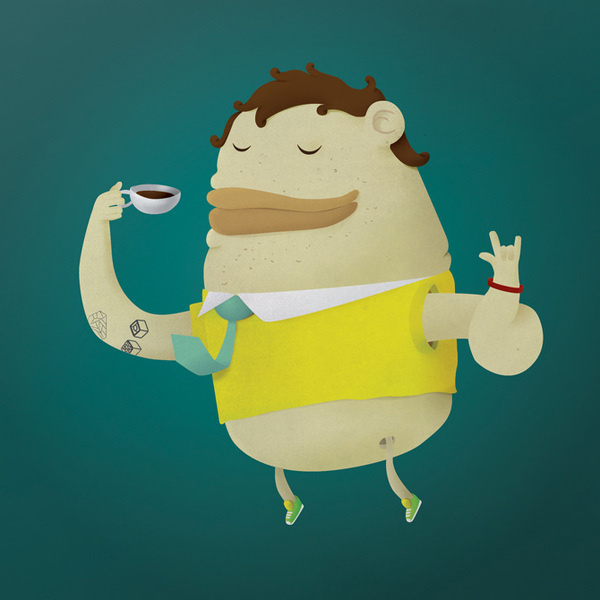 Enjoy coffee Justas Cekauskas Portfolio #coffee #design #character #dude