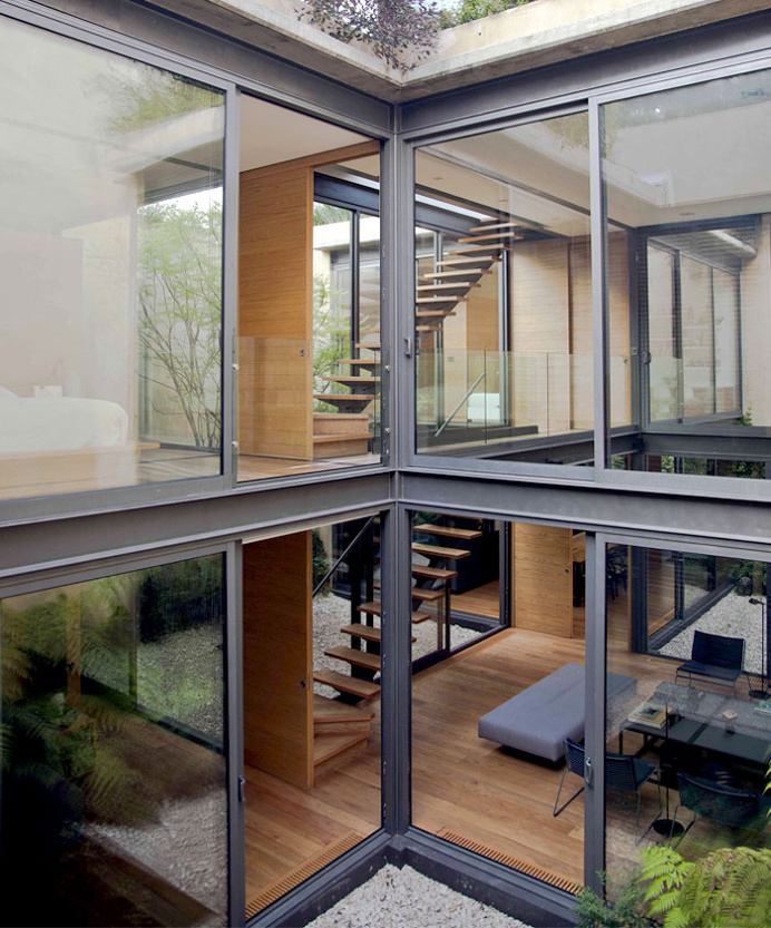 Urban Home with Character-Defining Four Courtyards - architecture, house, house design, dream home, #architecture