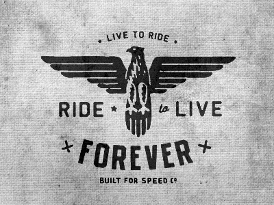Dribbble - Live To Ride by Curtis Jinkins #retro #bird #eagle #bike #logo
