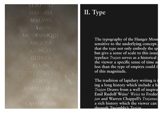 Michelle Sukle - New York, New York - Hunger Monument #monument #hunger #print #book #spread #type #activism