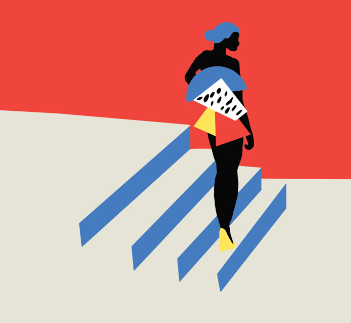 waiting #fitza #illustration #minimal #simple #pattern #fashion #bold #shapes #pose #black