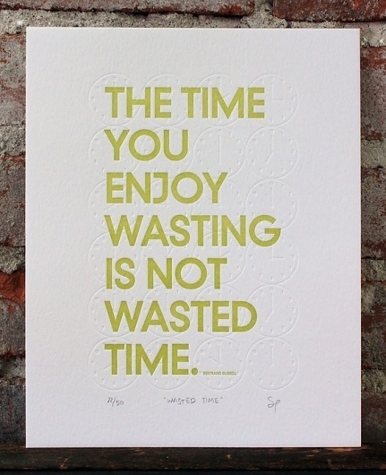 Letterpress Print Wasted Time 2nd Edition by shopsaplingpress #print #design #letterpress #typography