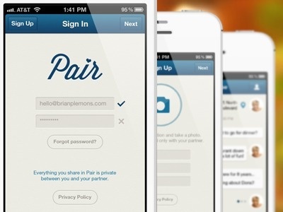 Dribbble - Pair App by Brian Plemons #app #interface #ux #ui