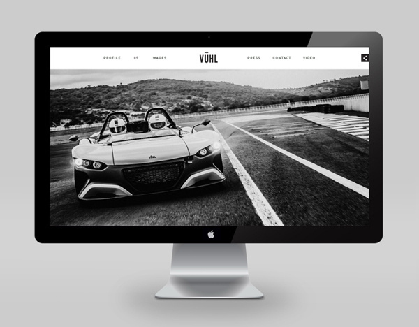 VUHL on Behance #design #clean #monochrome #cars #racing #web #mac