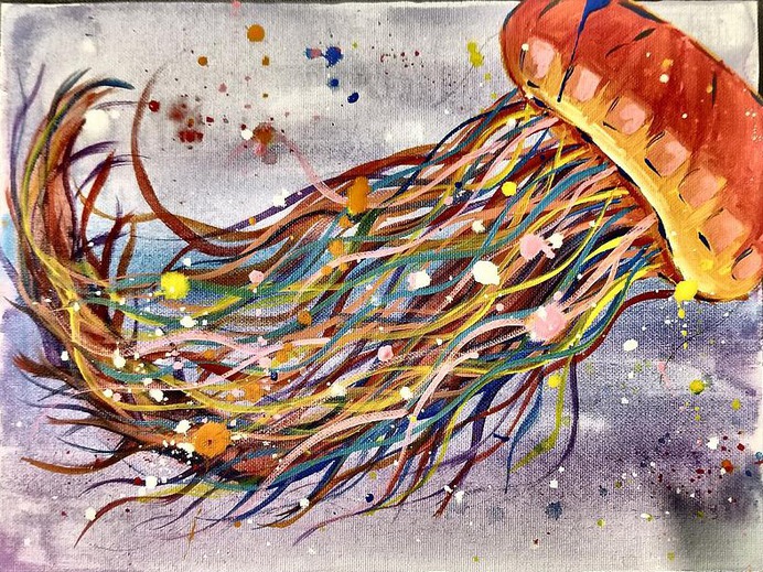 easy jellyfish painting & jellyfish paint by numbers #painting
