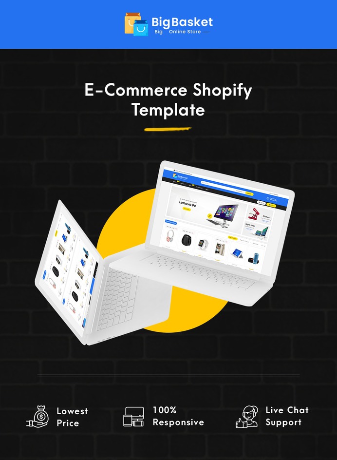 #BigBasket - #Shopify Multi-Purpose Responsive #Theme | #TemplateTrip #eCommerce #Website #Design
