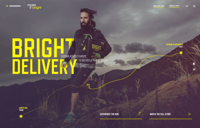 diadora - make it bright #design #web #typography #yellow