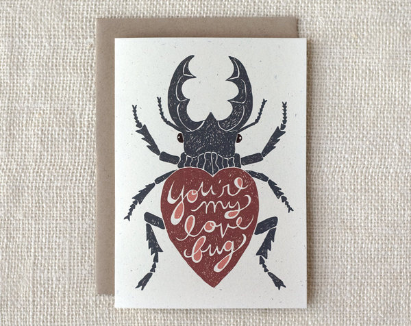 Valentine Card Love Bug #typography