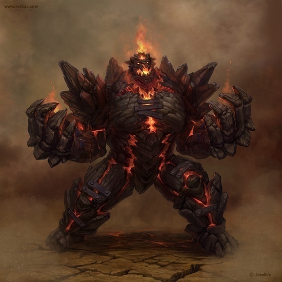 Golem Destroer Concepts for the russian MMO game #fantasy #golem #lava #illustration #fire #magic #monster #character