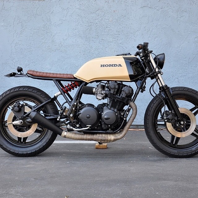 Clean and mean. CB750F 1980 DOHC Mono shock custom "Mean Mister Mustard" by Brady Young