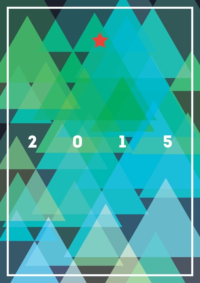 NY 2015 poster #green #abstract #flat #year #2015 #tree #minimalism #christmas #star #poster #new