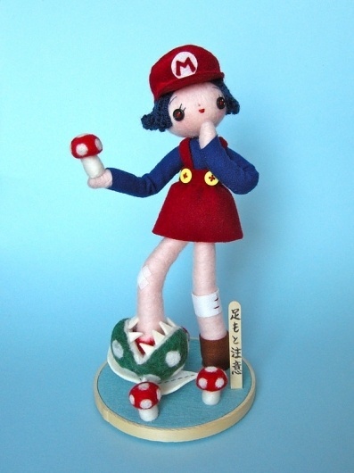 Watch Your Step for Super iam8bit Show on the Behance Network #plush #mario #nintendo #girl #shine