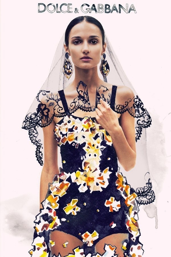 Photography mixed with fashion illustration on Illustration Served #illustration #fashion #photography