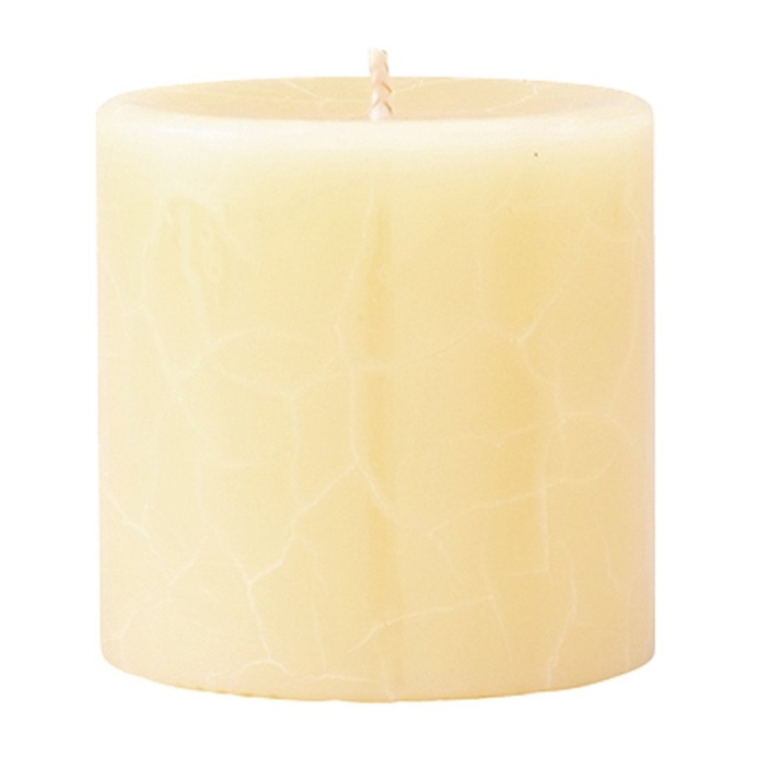 Crackle Pillar French Vanilla & Jasmine Tea Scented Candle, 7cm x 7cm