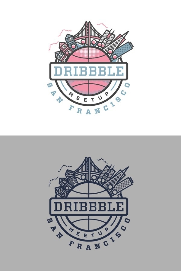 Dribbble san francisco meetup #flat #thick #illustration #lines