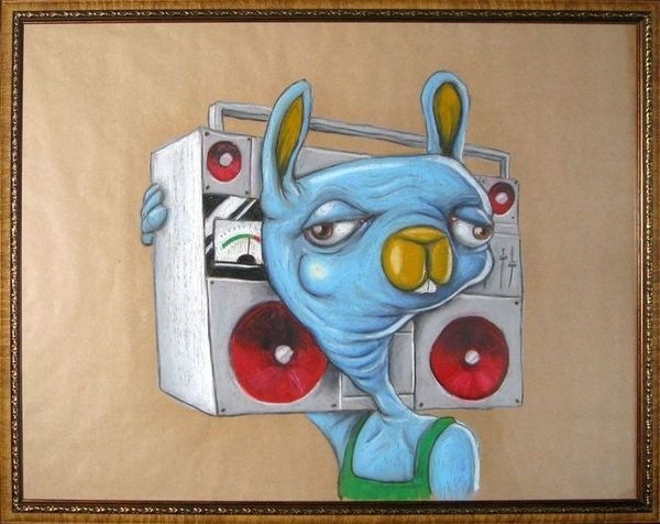 Ghettoblaster - Grégory Laurent #ghettoblaster #pastel #oil